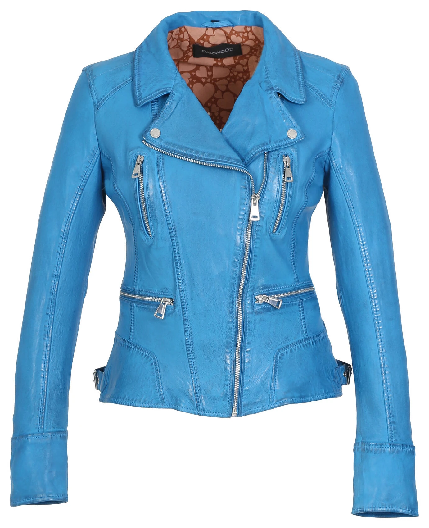 Blouson Cuir Femme Biker Denim Oakwood " 60861 " 1 Blouson Cuir Femme Biker Denim Oakwood " 60861 "
