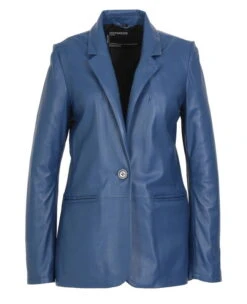 Oakwood Blazer Cuir Femme Bleu Foncé " 63964 "