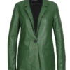 Oakwood Blazer Cuir Femme Emeraude " 63964 "