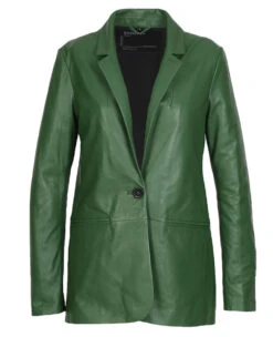 Oakwood Blazer Cuir Femme Emeraude " 63964 "