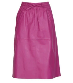 Oakwood Jupe Cuir Mi Longue Agneau Mauve " 64150 " -Maroquinerie 0006415006321 073711600 1532 23022023