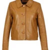 Oakwood Veste Courte En Cuir D'agneau Jaune Foncé " 64158 "
