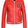 Oakwood Blouson Cuir Femme Teddy Rouge " 64473 "
