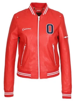 Oakwood Blouson Cuir Femme Teddy Rouge " 64473 "