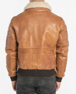Blouson Cuir Homme Cognac Style Aviateur " MYTHIC "
