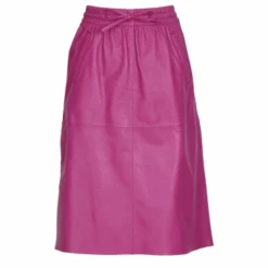 Oakwood Jupe Cuir Mi Longue Agneau Mauve " 64150 " -Maroquinerie 06 0006415006321 073711600 1532 23022023