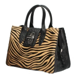 Sac à Main Cuir Zebré Scuro " CARLA "