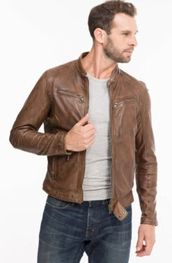 Blouson Cuir Homme Agneau Lavé Bison Style Motard Sport Tendance " 100233 " 18 Blouson Cuir Homme Agneau Lavé Bison Style Motard Sport Tendance " 100233 " -Maroquinerie 100233bison2 014169300 1611 07102021