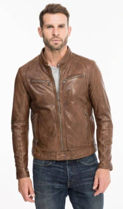 Blouson Cuir Homme Agneau Lavé Bison Style Motard Sport Tendance " 100233 " 21 Blouson Cuir Homme Agneau Lavé Bison Style Motard Sport Tendance " 100233 " -Maroquinerie 100233bison5 071566300 1611 07102021