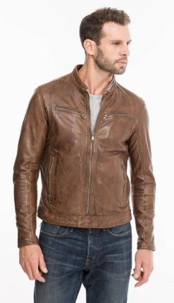 Blouson Cuir Homme Agneau Lavé Bison Style Motard Sport Tendance " 100233 " 22 Blouson Cuir Homme Agneau Lavé Bison Style Motard Sport Tendance " 100233 " -Maroquinerie 100233bison6 040297700 1611 07102021