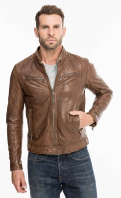 Blouson Cuir Homme Agneau Lavé Bison Style Motard Sport Tendance " 100233 " 24 Blouson Cuir Homme Agneau Lavé Bison Style Motard Sport Tendance " 100233 " -Maroquinerie 100233bison8 043051700 1611 07102021
