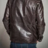 Veste Cuir Homme Marron "100349"