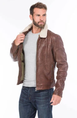 Blouson Cuir Homme Dark Cognac " NENTLEY " -Maroquinerie 101032cognac13 021617100 0949 22092020