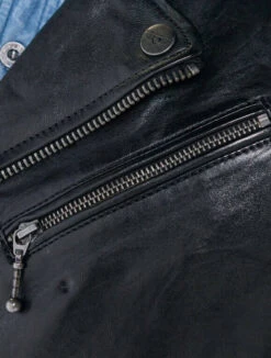 Blouson Cuir Homme Biker Noir " GOLBERG " -Maroquinerie 101485noirzoom 057751400 1431 14112020