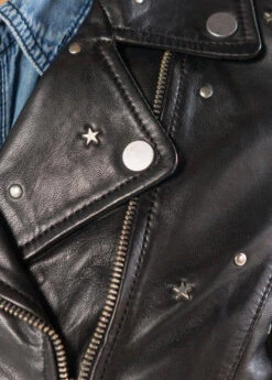 Blouson Biker Cuir Femme "101634" Noir 8 Blouson Biker Cuir Femme "101634" Noir -Maroquinerie 101634 zoom 089256600 1643 18022021