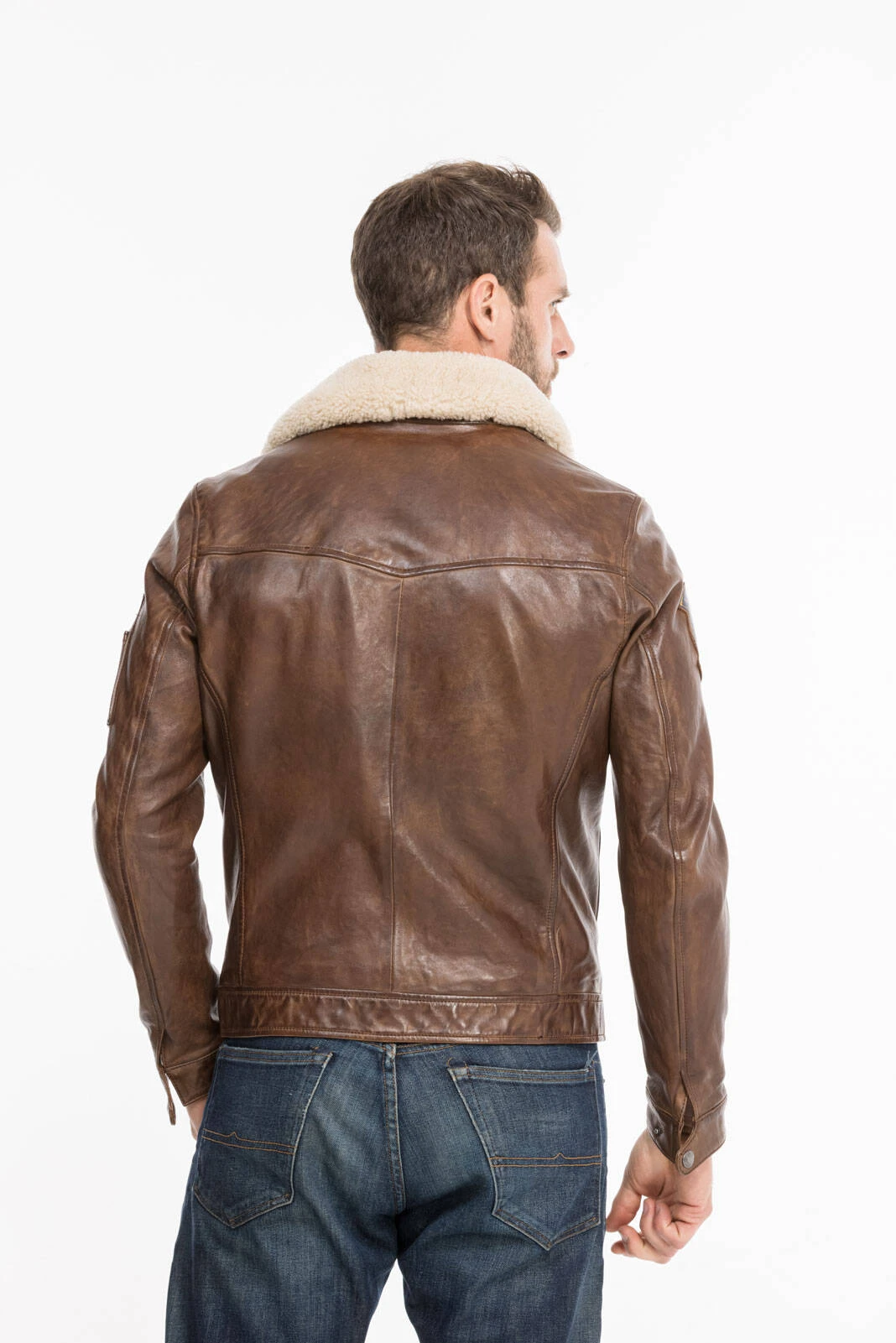 Blouson Aviateur Cuir Homme " BROOKE " Cognac 13 Blouson Aviateur Cuir Homme " BROOKE " Cognac – Image 13