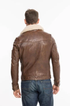 Blouson Aviateur Cuir Homme " BROOKE " Cognac 19 Blouson Aviateur Cuir Homme " BROOKE " Cognac -Maroquinerie 101754cognac11 019151100 1350 08102021
