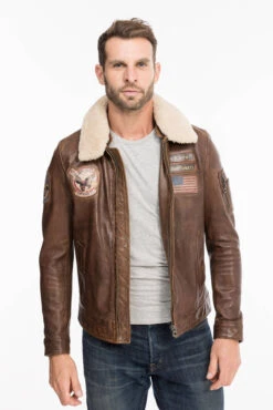 Blouson Aviateur Cuir Homme " BROOKE " Cognac 22 Blouson Aviateur Cuir Homme " BROOKE " Cognac -Maroquinerie 101754cognac1 037537000 1350 08102021