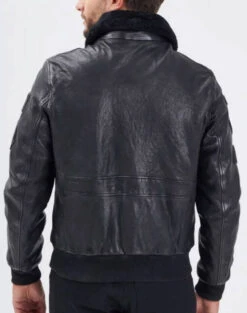 Blouson Cuir Homme Noir/noir Style Aviateur " MYTHIC "