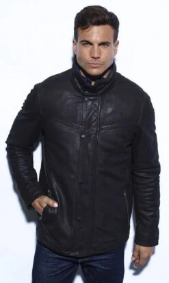 Veste Cuir Homme Marron " 101990 " -Maroquinerie 101990marron 066524500 1605 04102022