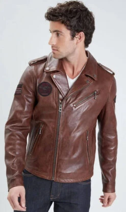 Blouson Cuir Homme Biker Cognac " 102066 " 13 Blouson Cuir Homme Biker Cognac " 102066 " -Maroquinerie 1020661 075600900 1020 06102022