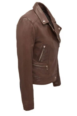Blouson Cuir Femme Biker Agneau Bison "PANILA" -Maroquinerie 102100bisoncote 089045400 1020 20102023