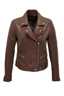 Blouson Cuir Femme Biker Agneau Bison "PANILA" -Maroquinerie 102100bisonface 037914600 1020 20102023