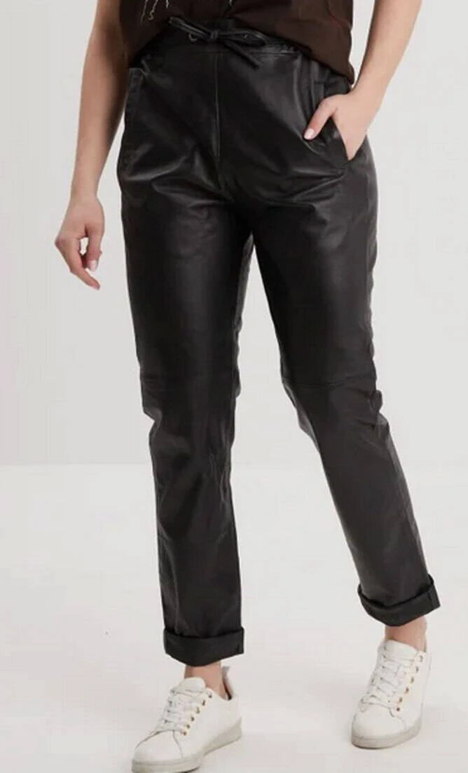Pantalon Cuir Femme Noir " 102379 " 2 Pantalon Cuir Femme Noir " 102379 " – Image 2