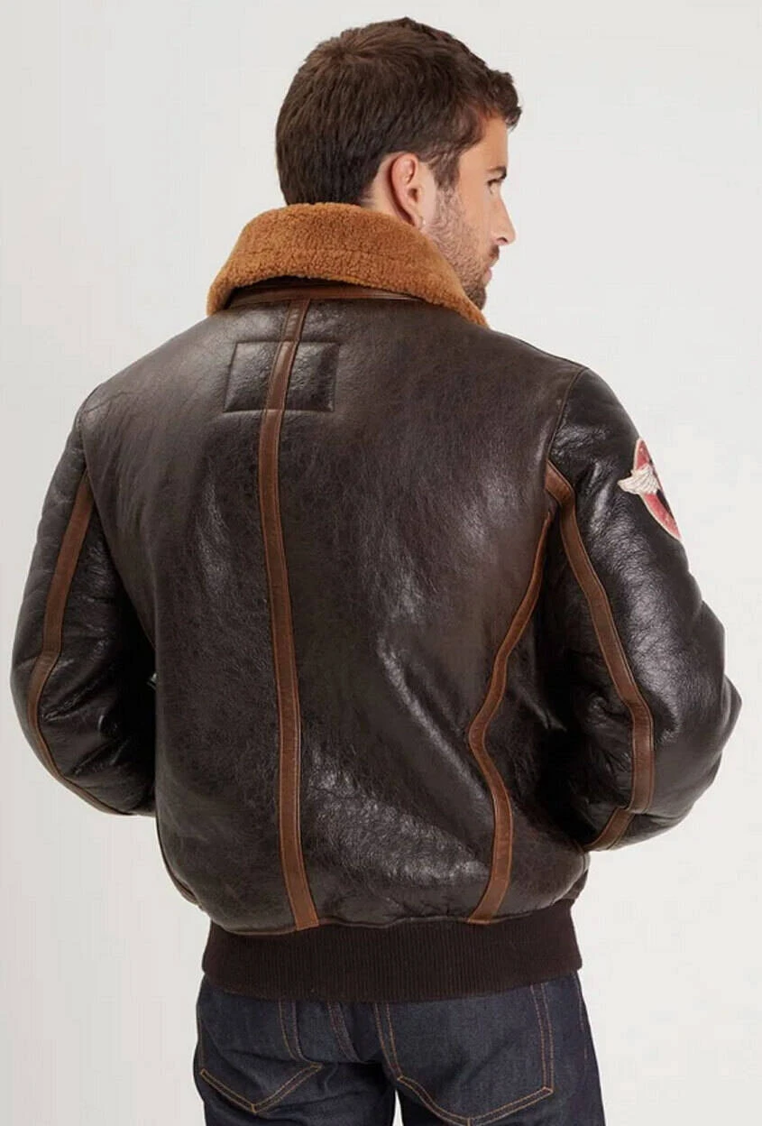 Blouson Mouton Pilote Marron " 102425 " 1 Blouson Mouton Pilote Marron " 102425 "