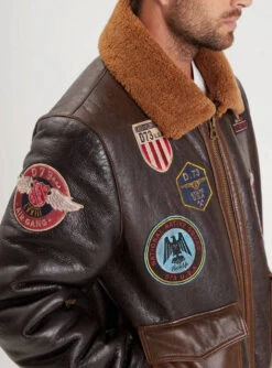 Blouson Mouton Pilote Marron " 102425 " 7 Blouson Mouton Pilote Marron " 102425 " -Maroquinerie 102425marron 037303200 1622 28112022