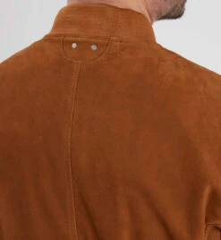 Blouson Bomber En Chèvre Velours "102570" -Maroquinerie 102570cognacdos 012321000 1506 28022023