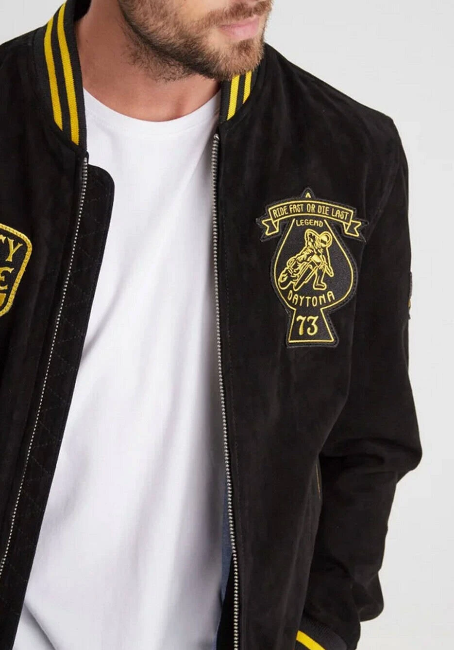 Blouson Teddy Homme Noir " 102579 " 3 Blouson Teddy Homme Noir " 102579 " – Image 3