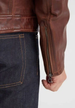 Blouson Cuir Homme Bison " 102615 " -Maroquinerie 102615bisondetailmanche 026967600 1506 28022023