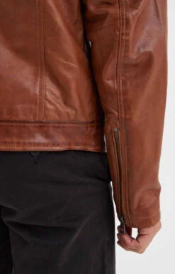 Blouson Cuir Homme Cognac " 102615 " -Maroquinerie 102615cognaczoom2 018438200 1648 12092023