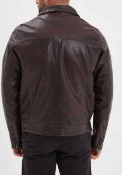 Blouson Cuir Homme Marron " 102615 "