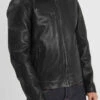 Blouson Cuir Homme Noir " 102615 "