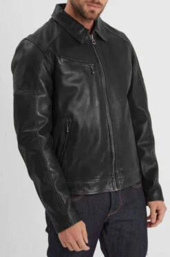 Blouson Cuir Homme Noir " 102615 "