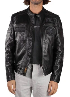 Blouson Cuir Homme Agneau Noir/noir " 102831 "
