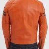 Blouson Cuir Homme Agneau Orange " 102831 "