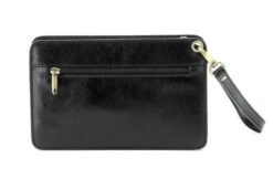 Hexagona Pochette 2 Soufflets Cuir Vachette Noir " 110482 "
