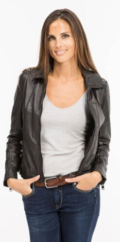 GIPSY Blouson Cuir Femme Noir "13272" -Maroquinerie 13272 noir 1 040513400 1606 11102021