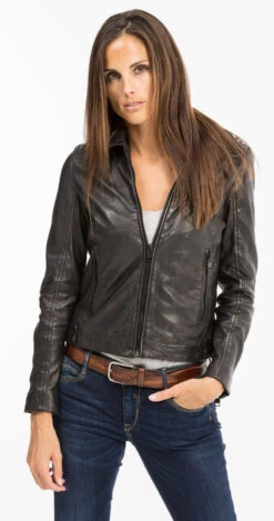 GIPSY Blouson Cuir Femme Noir "13272" -Maroquinerie 13272 noir 8 006223000 1606 11102021