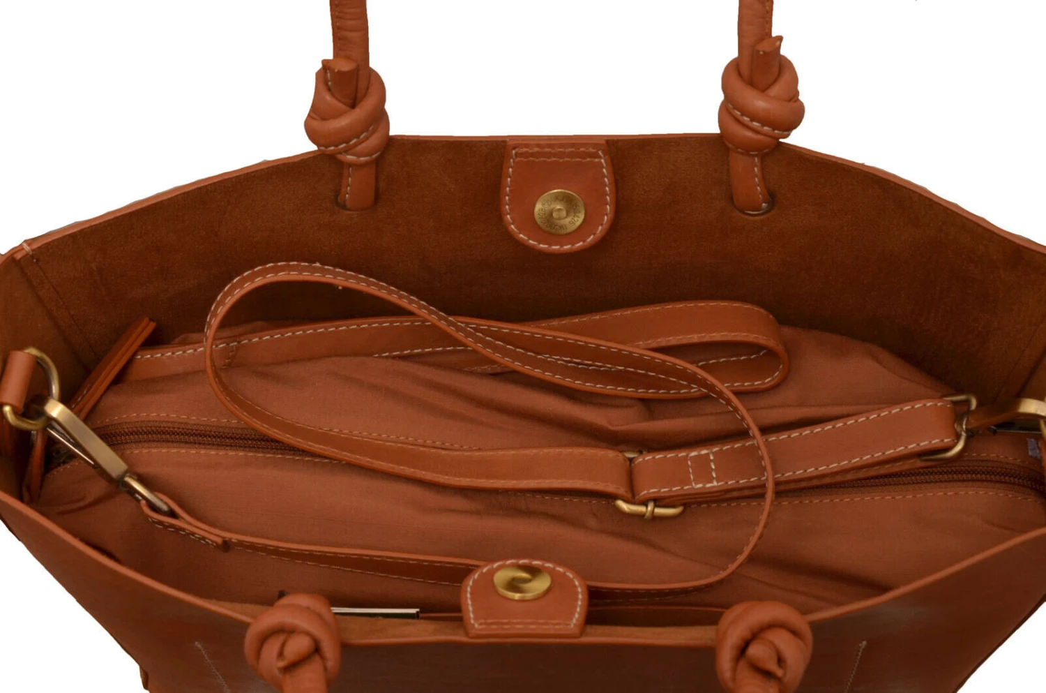 Grand Sac Cuir Vachette Cognac " 14838 " 4 Grand Sac Cuir Vachette Cognac " 14838 " – Image 4
