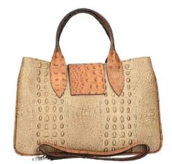 Sac à Main Cuir Taupe Cognac " LAURA "