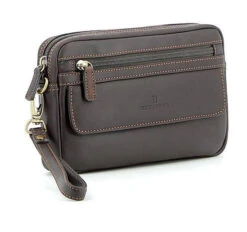 Hexagona Pochette Cuir Vachette Marron "154193"