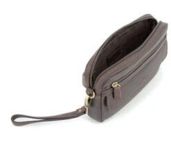 Hexagona Pochette Cuir Vachette Marron "154193" -Maroquinerie 154193 marron ouvert 088113500 1753 12102019