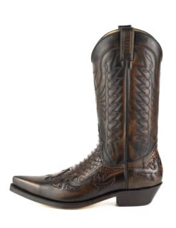 Santiag Cuir Vachette Python Marron Mayura " 281 "