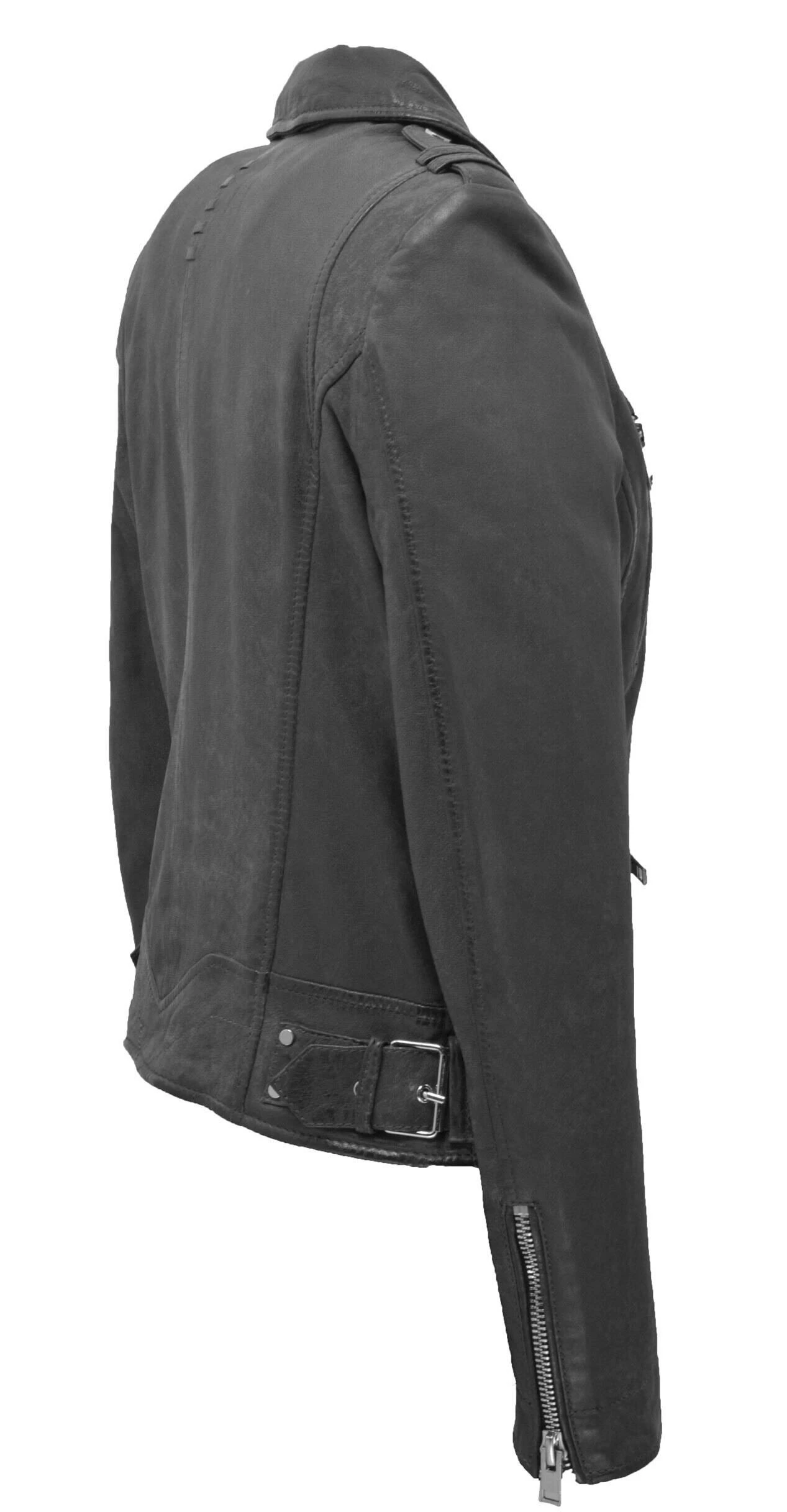 GIPSY Blouson Cuir Femme Gris Style Biker " CONA " 4 GIPSY Blouson Cuir Femme Gris Style Biker " CONA " – Image 4