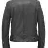GIPSY Blouson Cuir Femme Gris Style Biker " CONA "