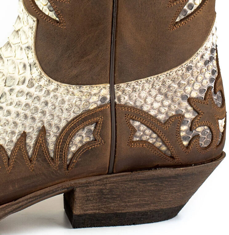 Santiags Cuir Vachette Python Sadale Blanc " 2567 " 5 Santiags Cuir Vachette Python Sadale Blanc " 2567 " – Image 5